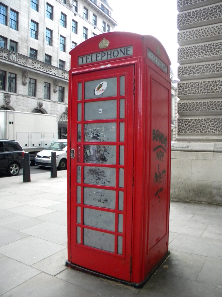 Red telephone box outside Westminster Underground station!